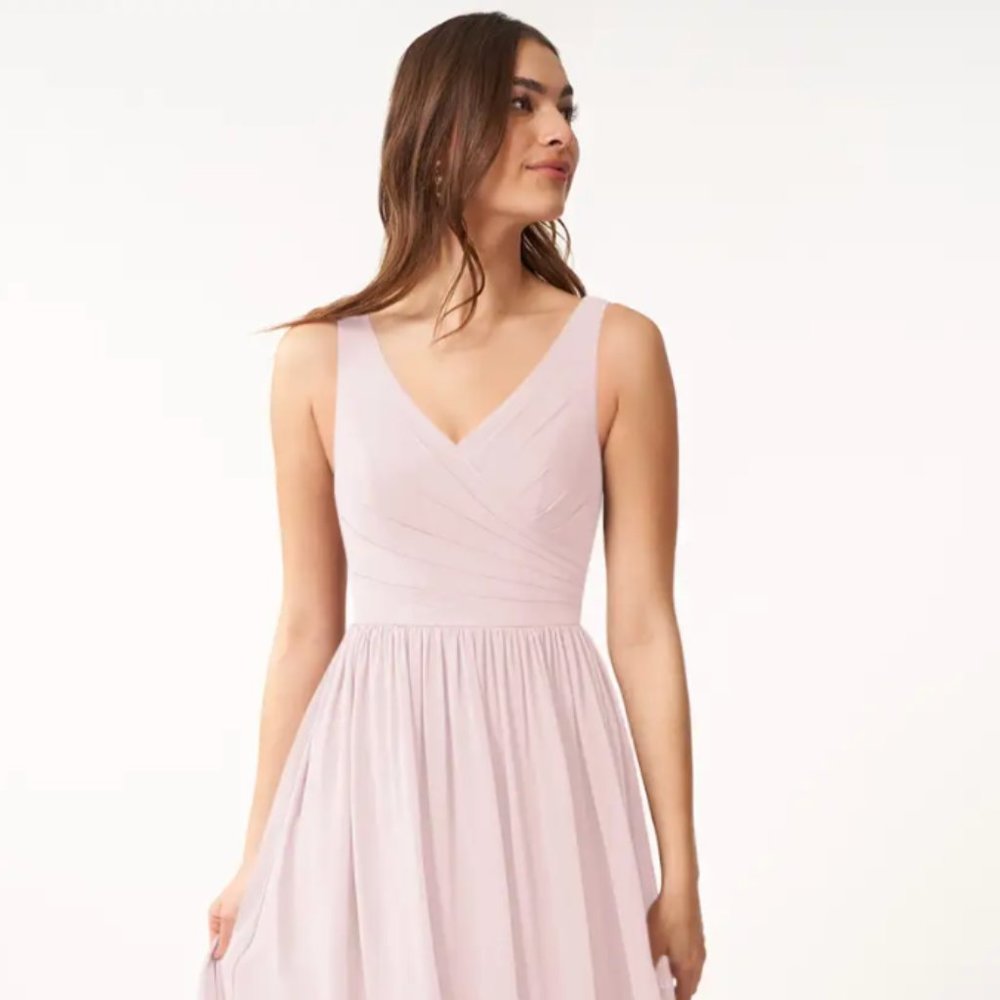 Blushing Pink Azazie Keyla Bridesmaid Dress